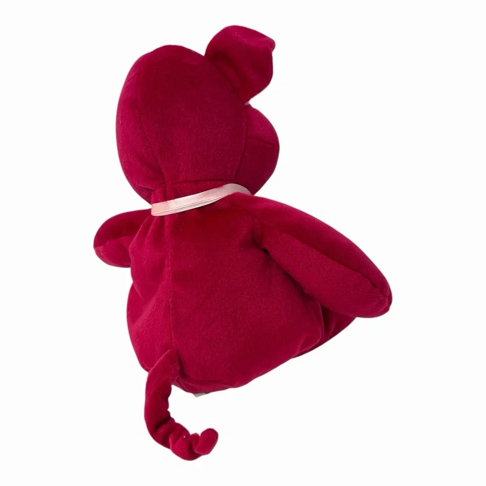 Kellytoy Magenta Pink Pig Plush Stuffed Animal Bean Bag Toy with‎ Ribbon 9 inch